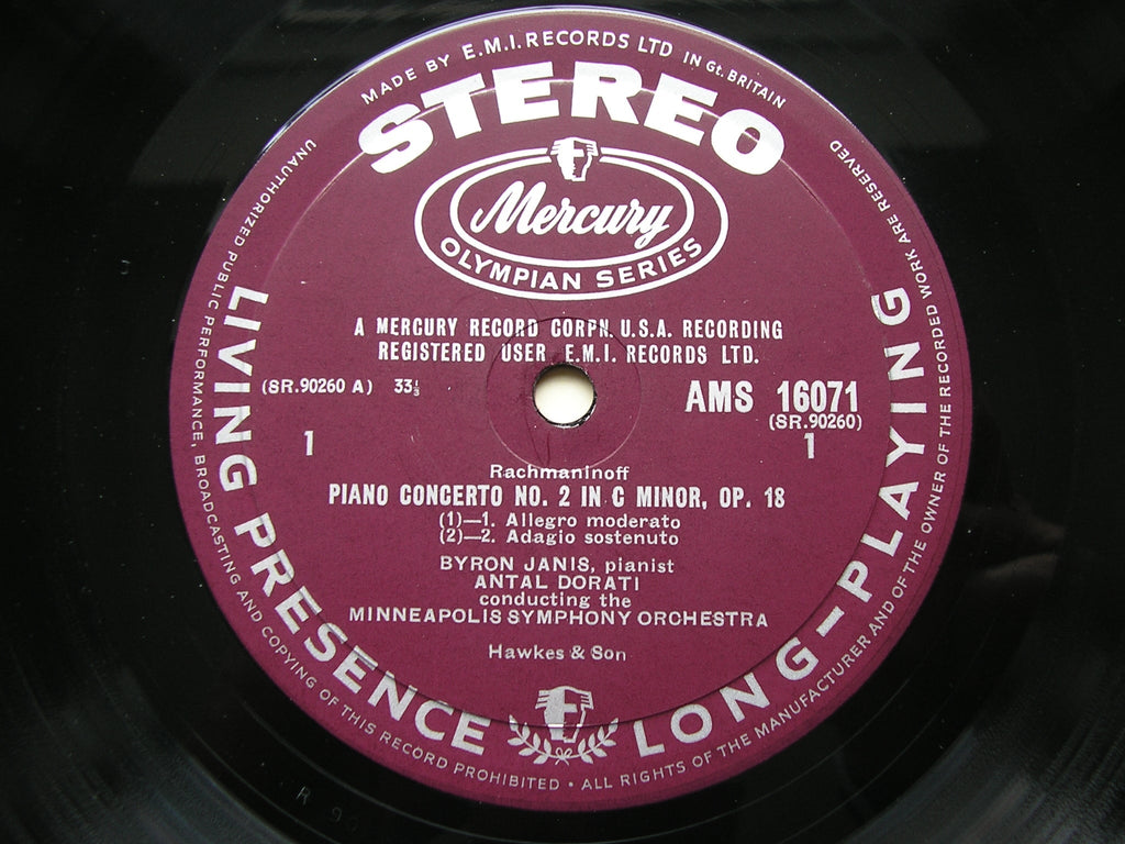 RACHMANINOV: PIANO CONCERTO No. 2     JANIS / MINNEAPOLIS SYMPHONY / DORATI      AMS 16071