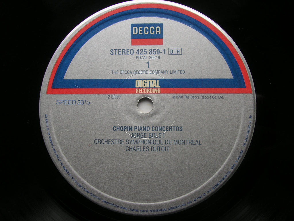 CHOPIN: PIANO CONCERTOS Nos. 1 & 2     BOLET / MONTREAL SYMPHONY / DUTOIT   425 859
