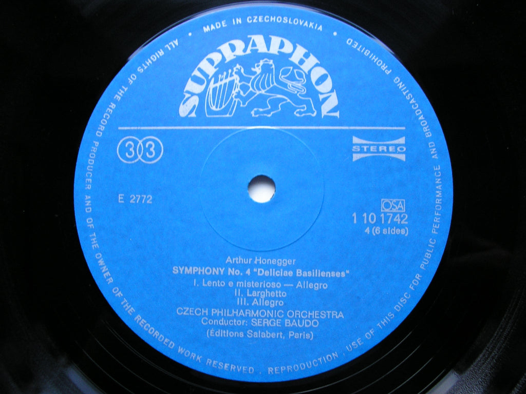 HONEGGER: THE FIVE SYMPHONIES / PACIFIC 231 / PASTORALE D'ETE / CHANT DE JOIE     BAUDO / CZECH PHILHARMONIC     3LP    110 1741-3