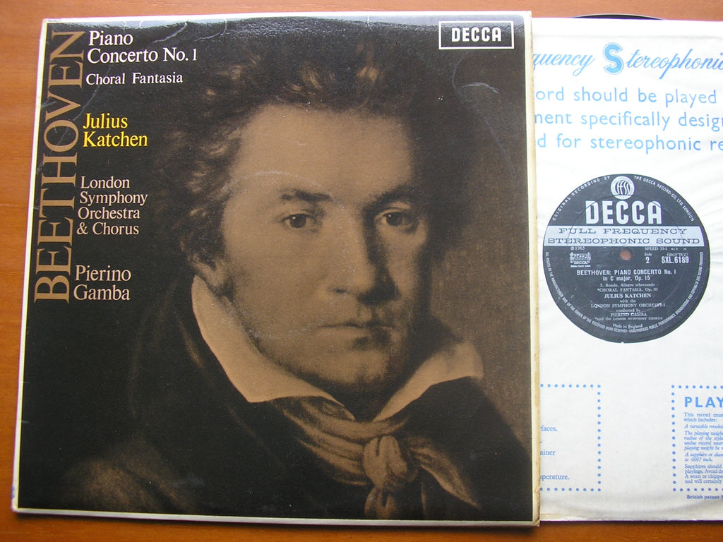 SXL 6189 BEETHOVEN: PIANO CONCERTO No. 1 / CHORAL FANTASIA JULIUS KATCHEN / LONDON SYMPHONY / GAMBA