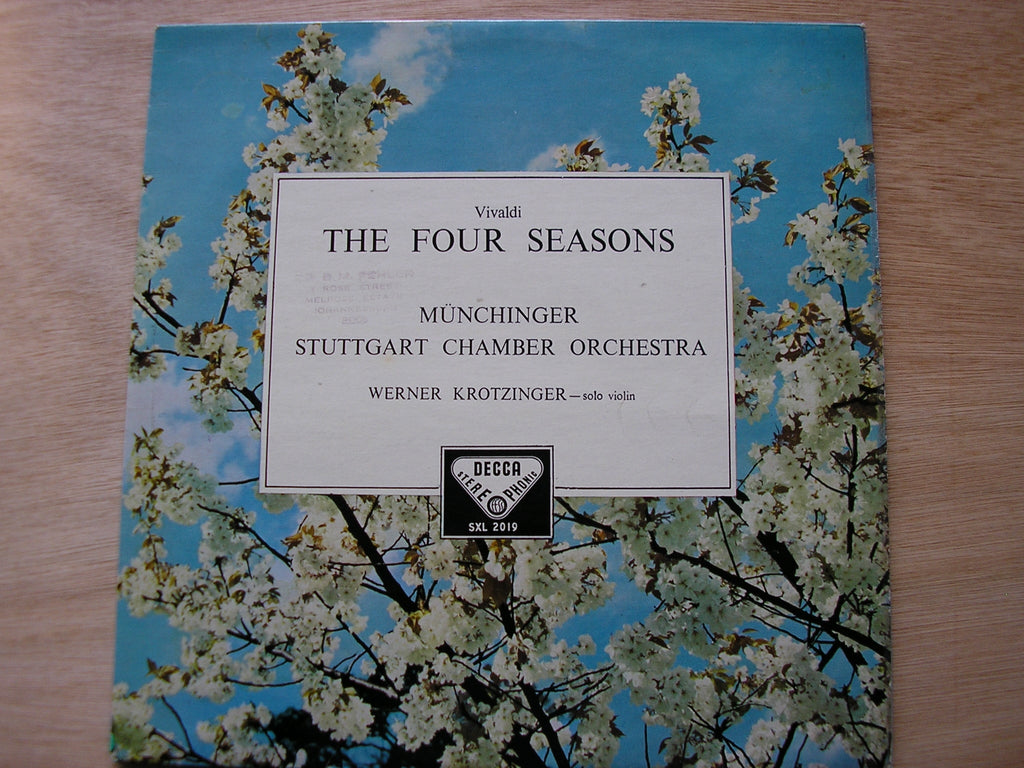 SXL 2019  VIVALDI: THE FOUR SEASONS     STUTTGART CHAMBER ORCHESTRA / KARL MUNCHINGER     ED 3