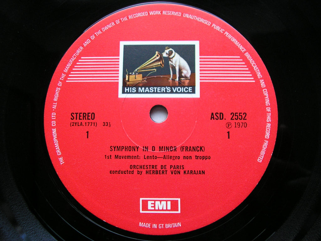 FRANCK: SYMPHONY in D    KARAJAN / ORCHESTRE de PARIS    ASD 2552
