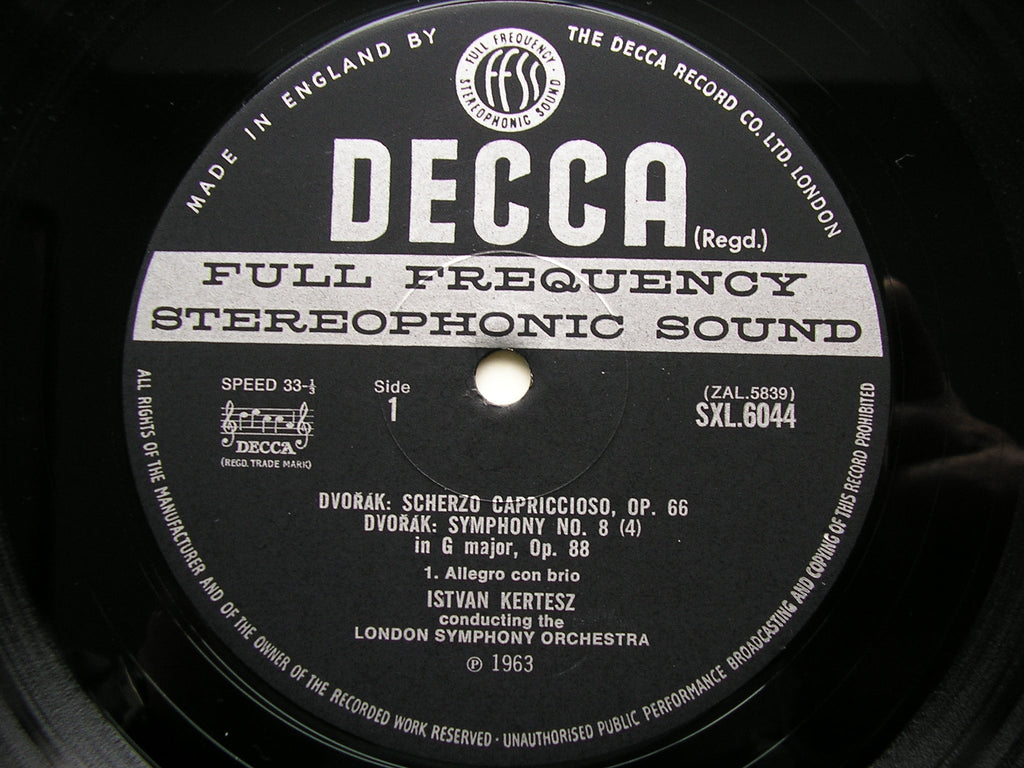 SXL 6044  DVORAK: SYMPHONY No. 8 / SCHERZO CAPRICCIOSO     KERTESZ / LONDON SYMPHONY     ED3