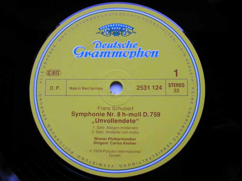 SCHUBERT: SYMPHONIES Nos. 3 & 8 'Unfinished'     KLEIBER / VIENNA PHILHARMONIC    2531 124