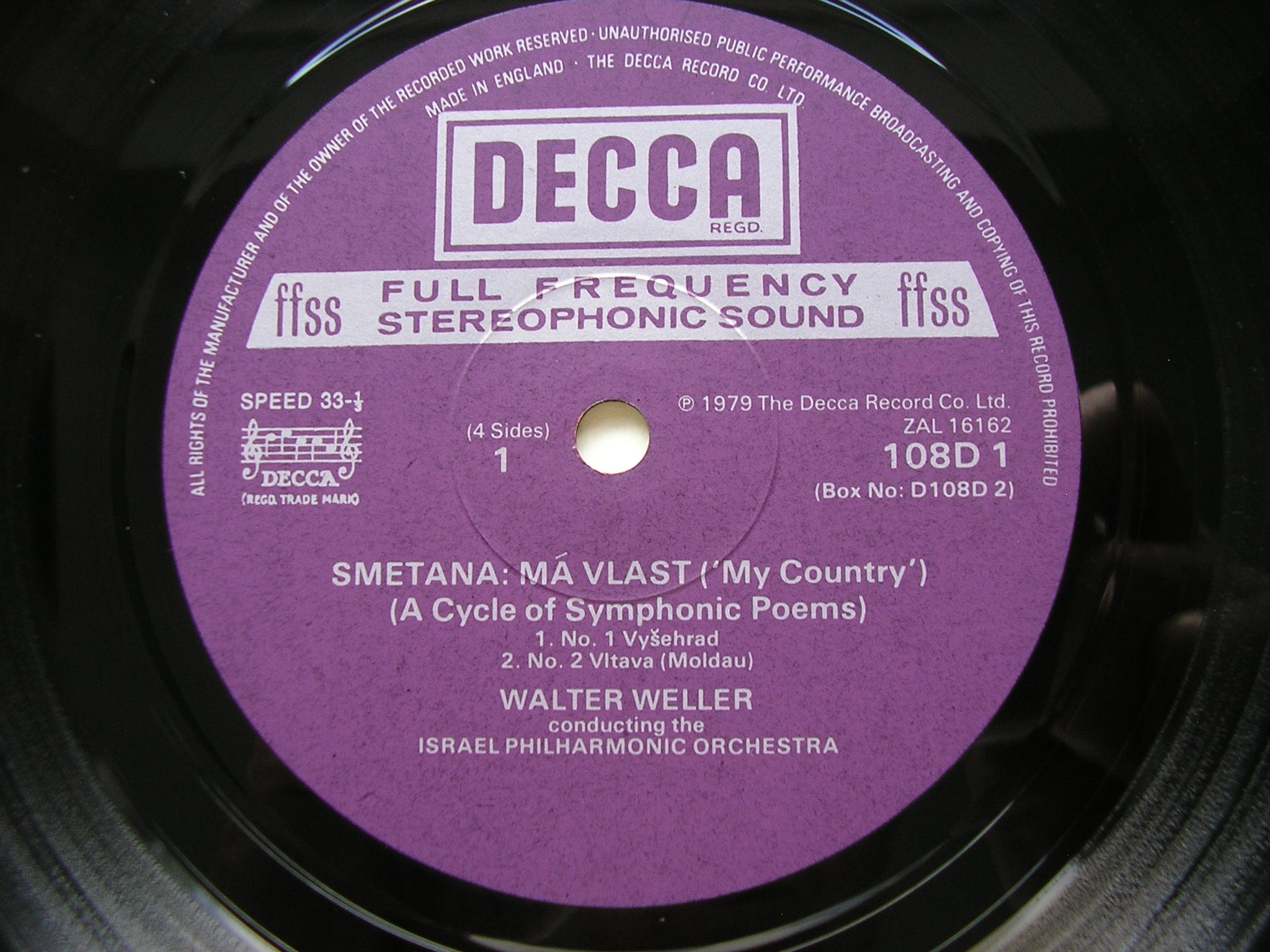 SMETANA: MA VLAST / HAKON JARL      WELLER / ISRAEL PHILHARMONIC      D108D2