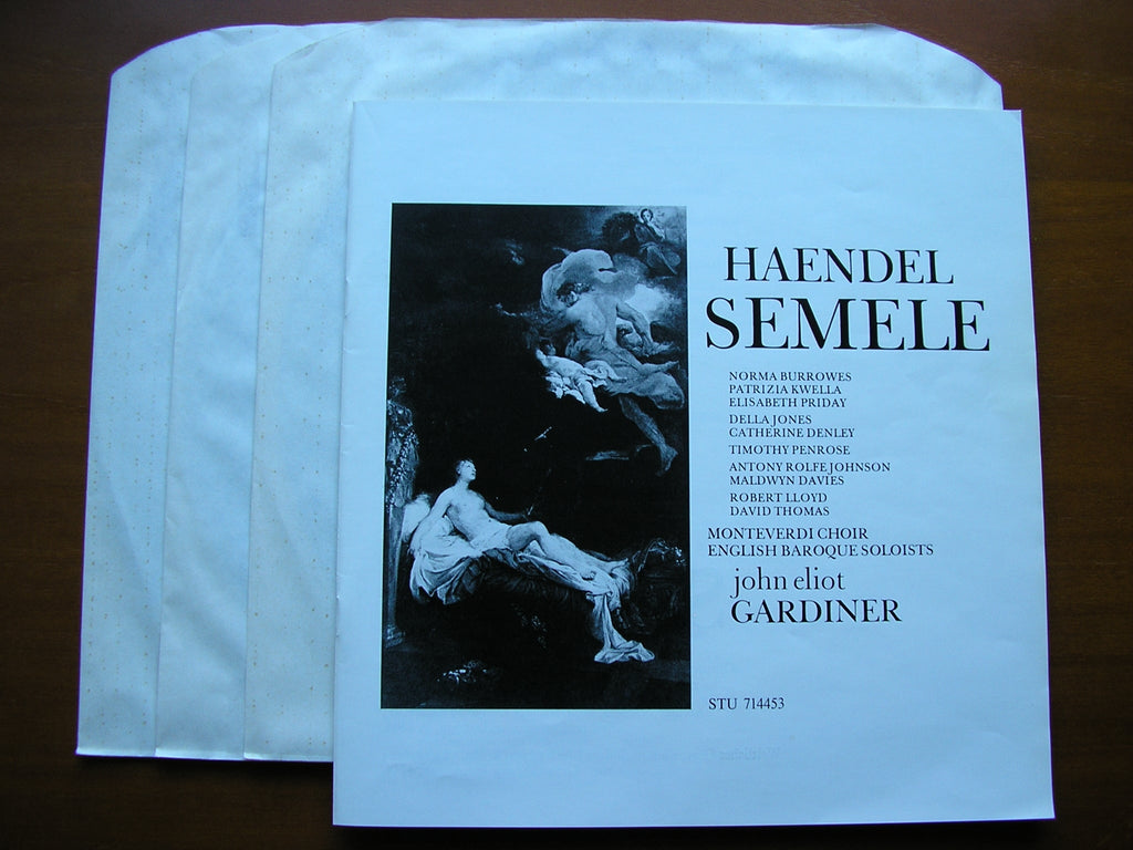 HANDEL: SEMELE   (1744)     SOLOISTS / MONTEVERDI CHOIR / ENGLISH BAROQUE SOLOISTS / GARDINER    3LP     STU 714453