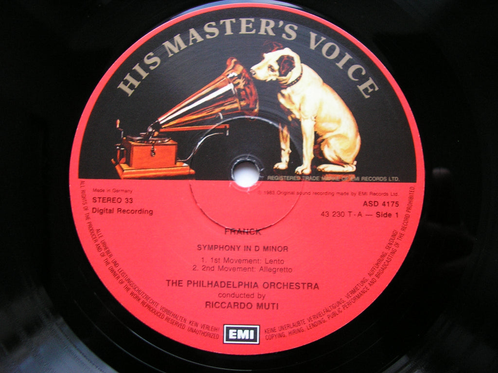 FRANCK: SYMPHONY on D / LE CHASSEUR MAUDIT    MUTI / PHILADELPHIA ORCHESTRA   ASD 4175