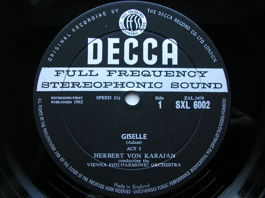 SXL 6002  ADAM: GISELLE     KARAJAN / VIENNA PHILHARMONIC     ED 1