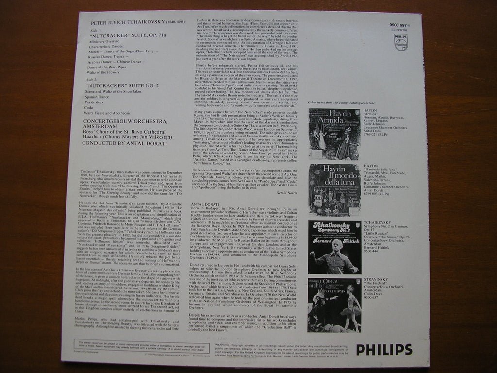 TCHAIKOVSKY: THE NUTCRACKER Suites Nos. 1 & 2      DORATI / CONCERTGEBOUW ORCHESTRA     9500 697