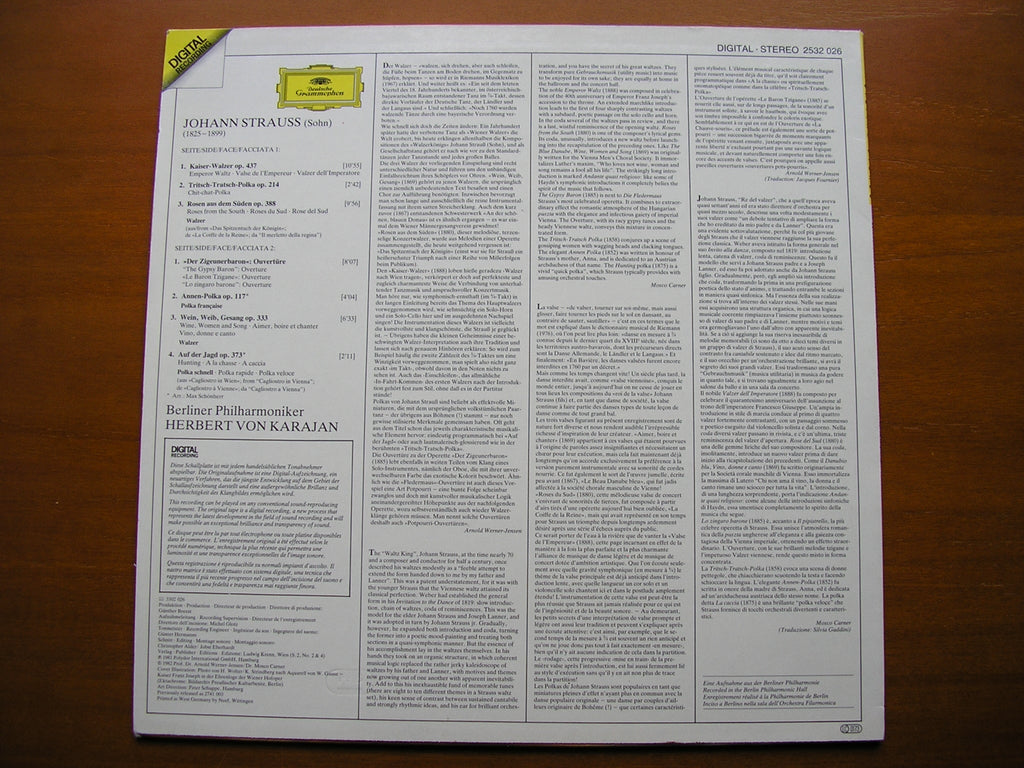JOHANN STRAUSS: KAISER - WALZER       KARAJAN / BERLIN PHILHARMONIC     2532 026