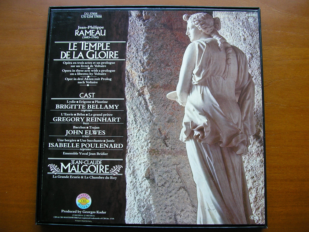 RAMEAU: LE TEMPLE DE LA GLOIRE (1745)   SOLOISTS / LA GRANDE ECURIE ET LA CHAMBRE DU ROY / MALGOIRE    2LP   D2 37858