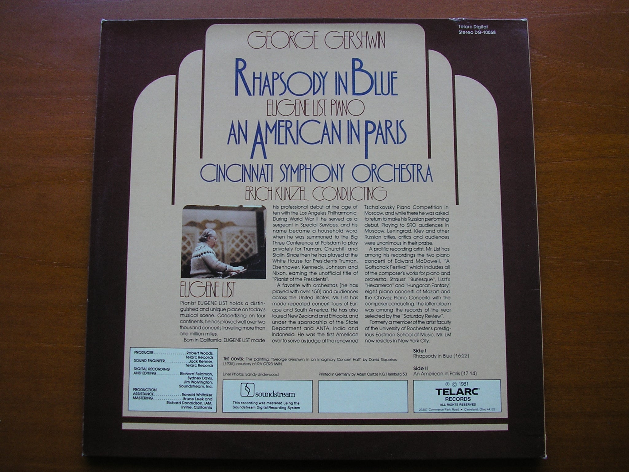 GERSHWIN: RHAPSODY IN BLUE / AN AMERICAN IN PARIS     LIST / CINCINNATI SYMPHONY / KUNZEL     DG-10058
