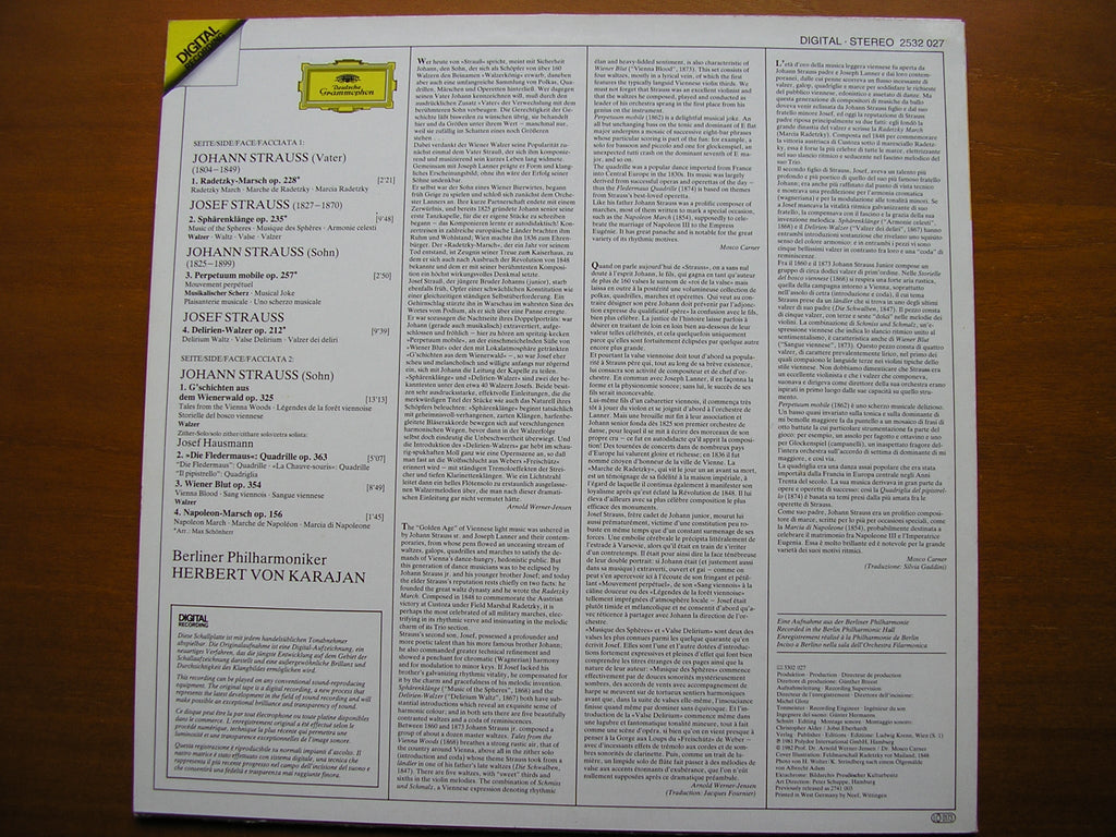 JOHANN & JOSEF STRAUSS: RADETZKY - MARSCH       KARAJAN / BERLIN PHILHARMONIC     2532 027