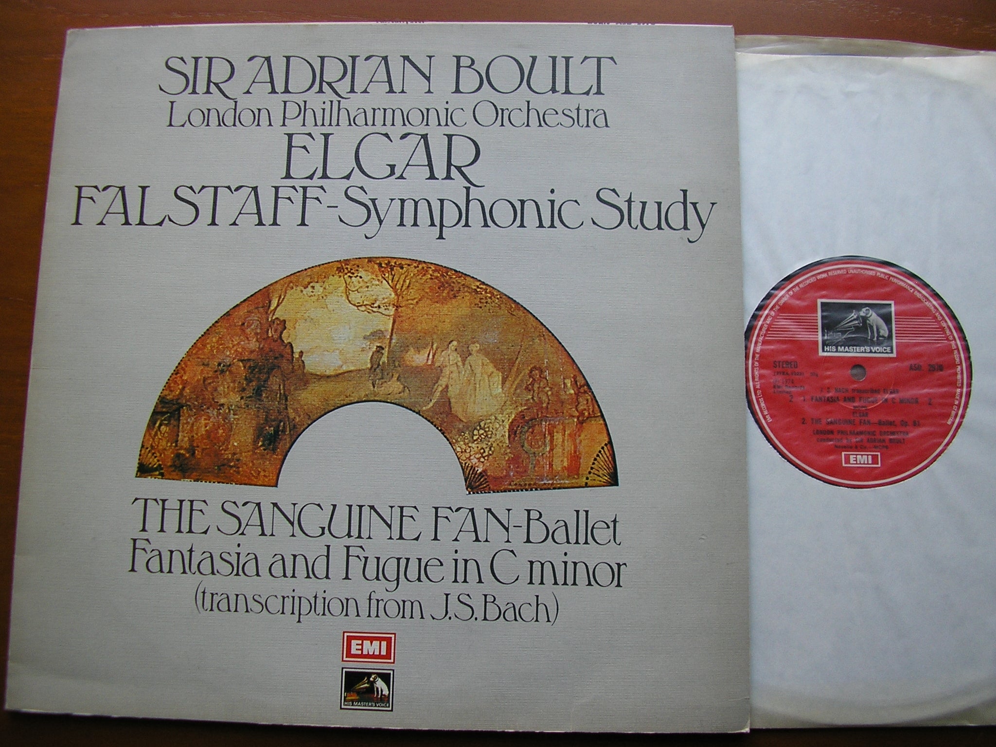 BACH-ELGAR: FANTASIA & FUGUE / ELGAR: FALSTAFF / THE SANGUINE FAN    BOULT / LONDON PHILHARMONIC   ASD 2970