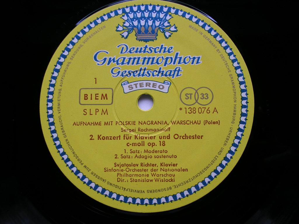 RACHMANINOV: PIANO CONCERTO No. 2      RICHTER / WARSAW PHILHARMONIC / WISLOCKI      138 076