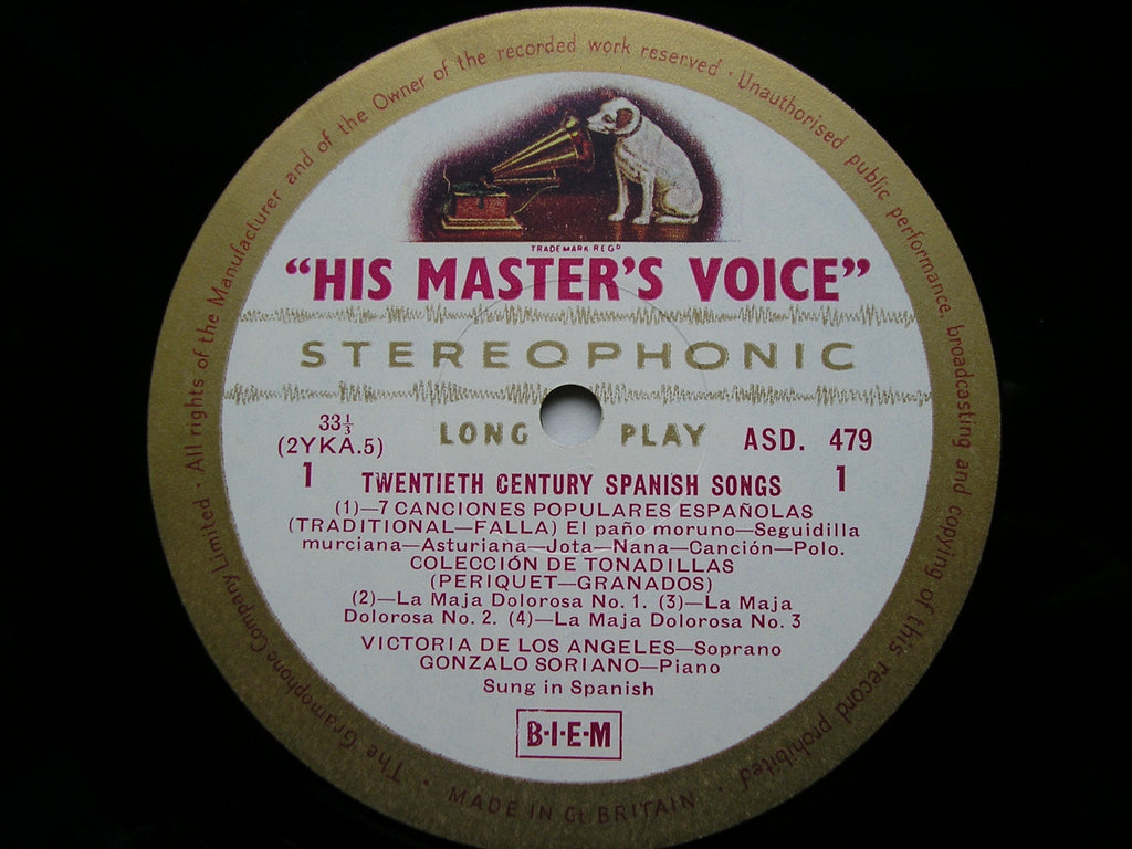 20th CENTURY SPANISH SONGS   DE LOS ANGELES / SORIANO    ASD 479