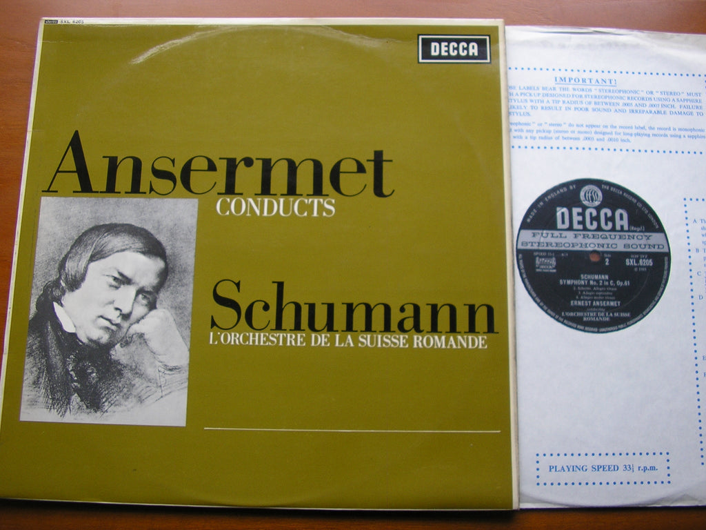 SXL 6205 SCHUMANN: SYMPHONY No. 2 / MANFRED OVERTURE ANSERMET / SUISSE ROMANDE