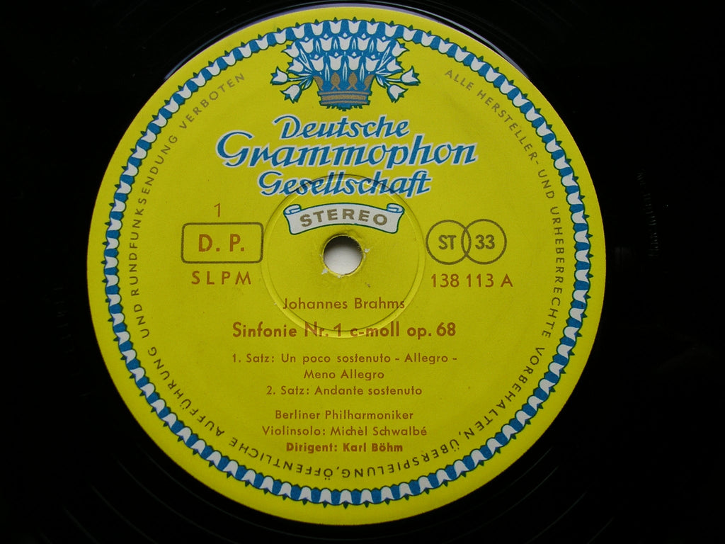 BRAHMS: SYMPHONY No. 1    BOHM / BERLIN PHILHARMONIC   138 113
