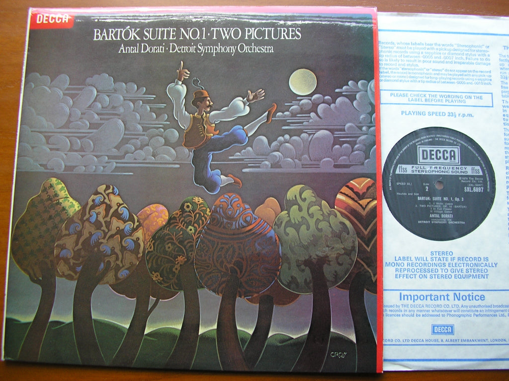 BARTOK: SUITE No. 1 / TWO PICTURES       DORATI / DETROIT SYMPHONY      SXL 6897