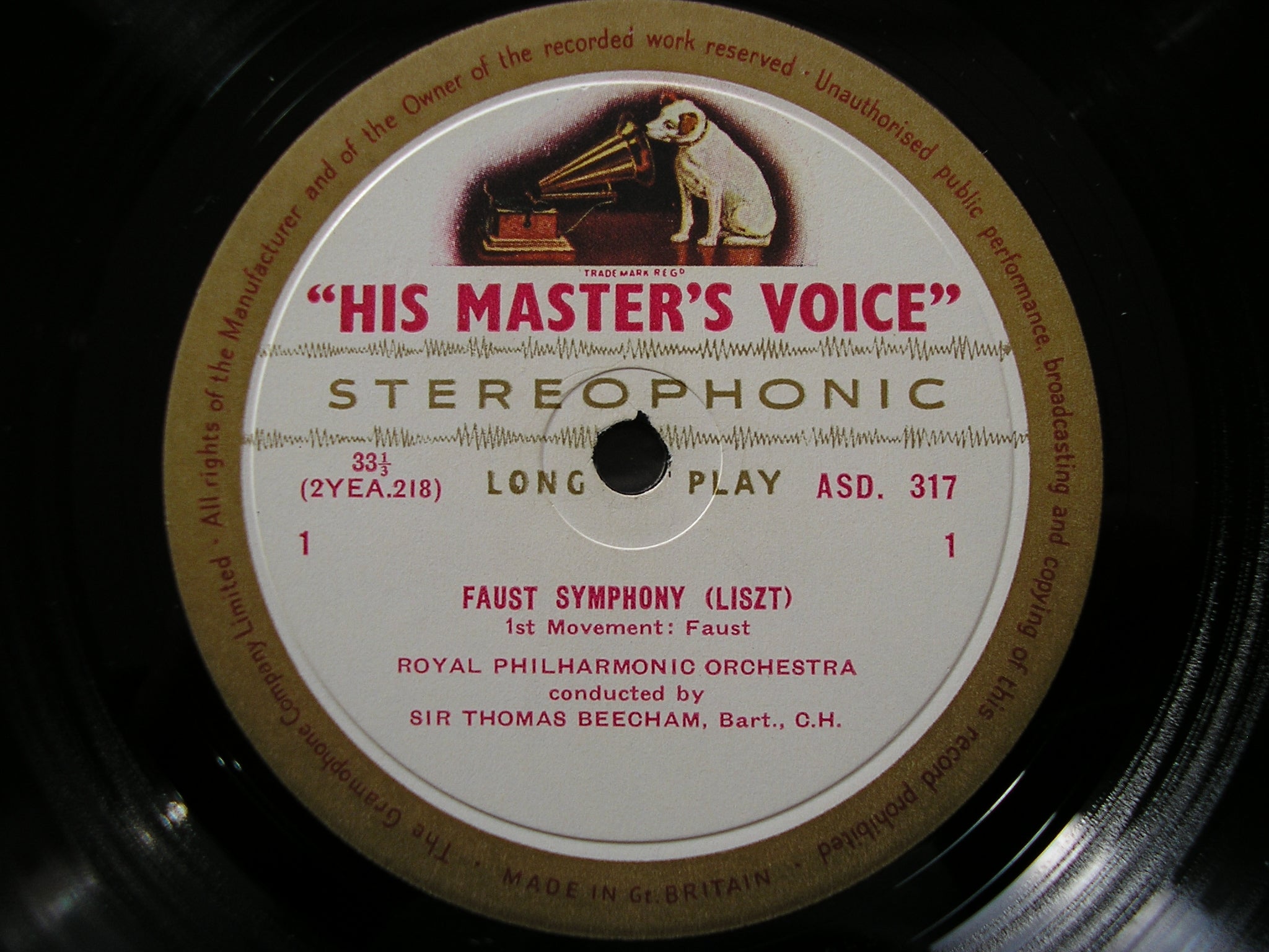 LISZT: A FAUST SYMPHONY / ORPHEUS     YOUNG / ROYAL PHILHARMONIC / BEECHAM    2LP    ASD 317 / 8