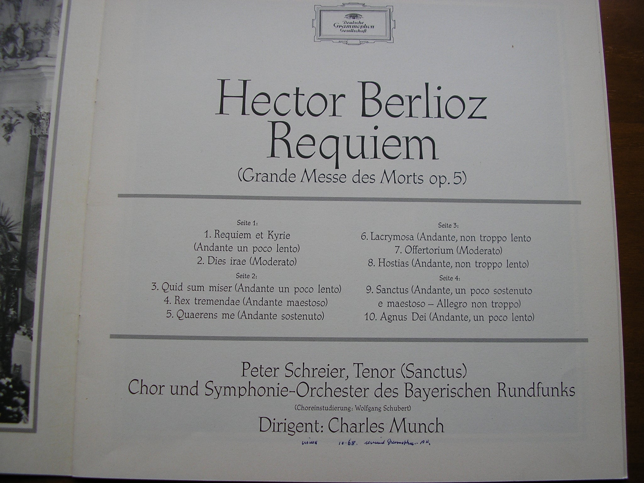 BERLIOZ: REQUIEM     SCHREIER / BAVARIAN RADIO ORCHESTRA / MUNCH      2LP     139 264/5