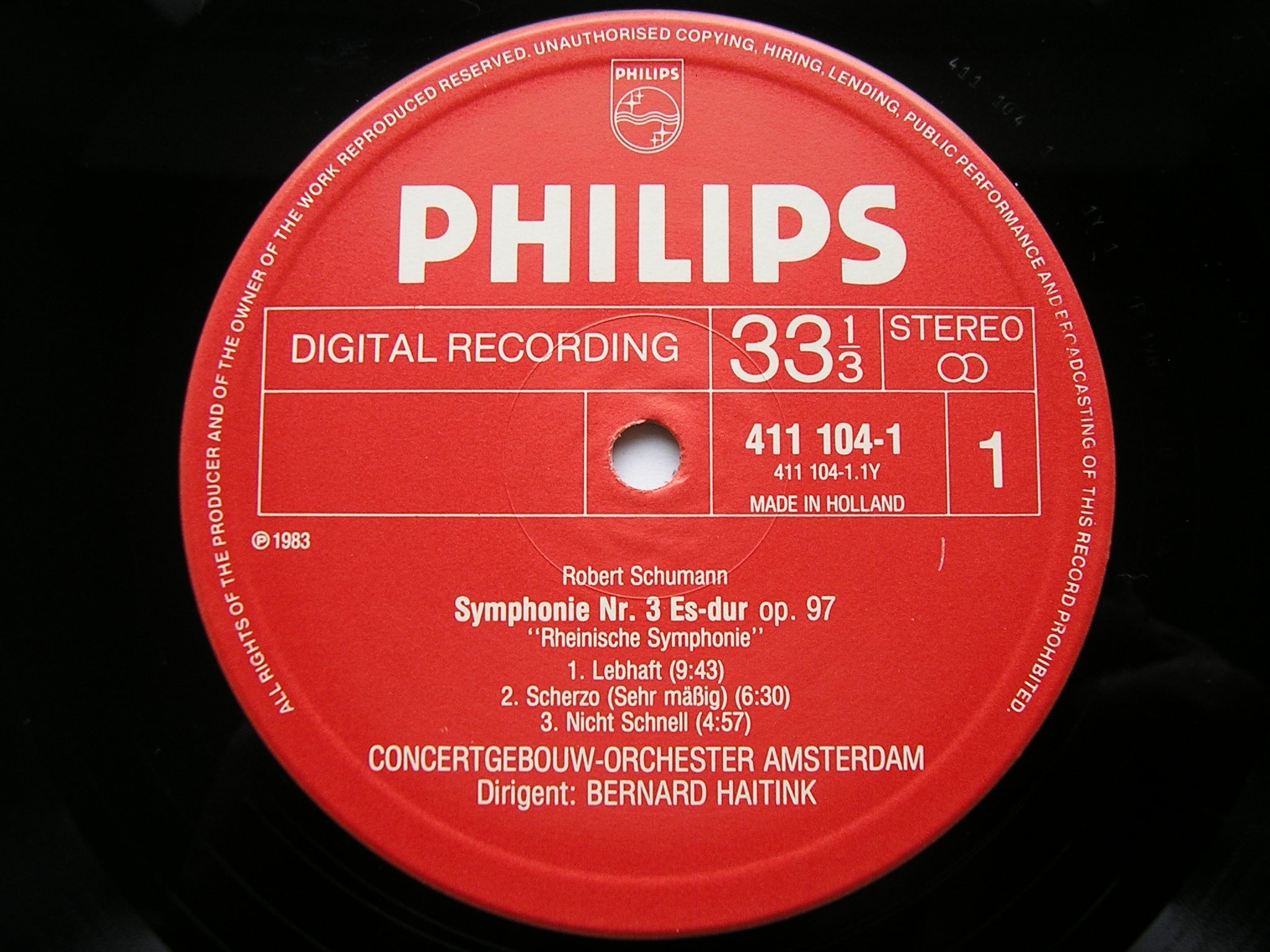 SCHUMANN: SYMPHONY No. 3 / MANFRED OVERTURE      HAITINK / CONCERTGEBOUW ORCHESTRA     411 104