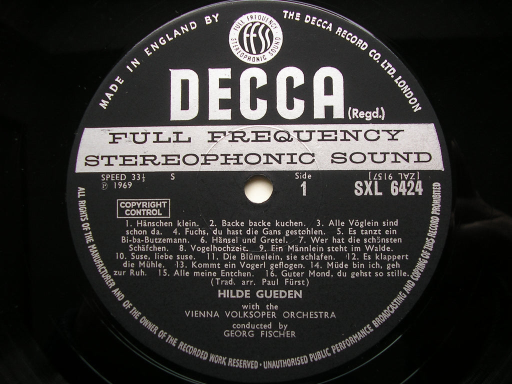 SXL 6424 CHILDREN'S SONGS FROM MANY LANDS    HILDE GUEDEN / VIENNA VOLKSOPER ORCHESTRA / FISCHER     ED3