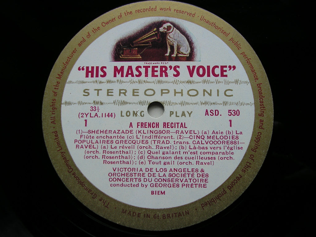 FRENCH SONGS: RAVEL / DUPARC / DEBUSSY   DE LOS ANGELES / PARIS CONSERVATOIRE / PRETRE   ASD 530