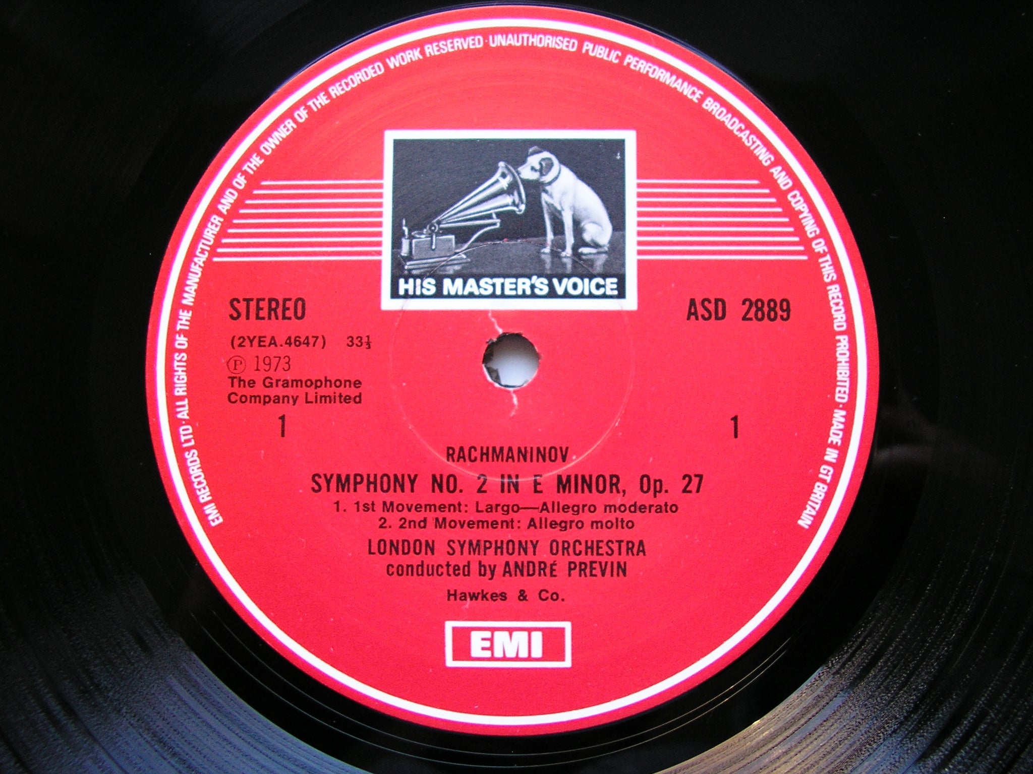 RACHMANINOV: SYMPHONY No. 2     ANDRE PREVIN / LONDON SYMPHONY ORCHESTRA    ASD 2889