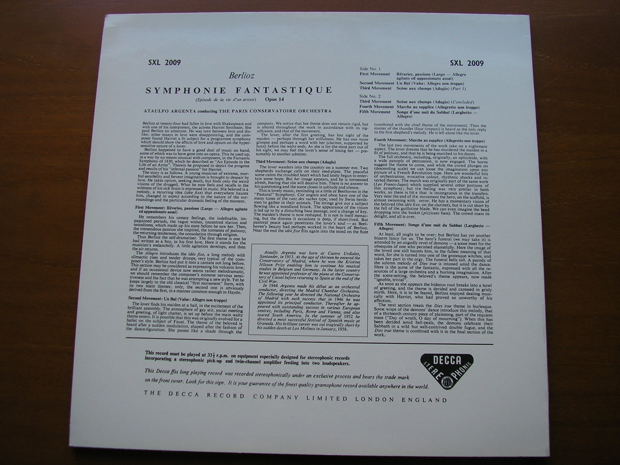 SXL 2009 BERLIOZ: SYMPHONIE FANTASTIQUE ARGENTA / PARIS CONSERVATOIRE