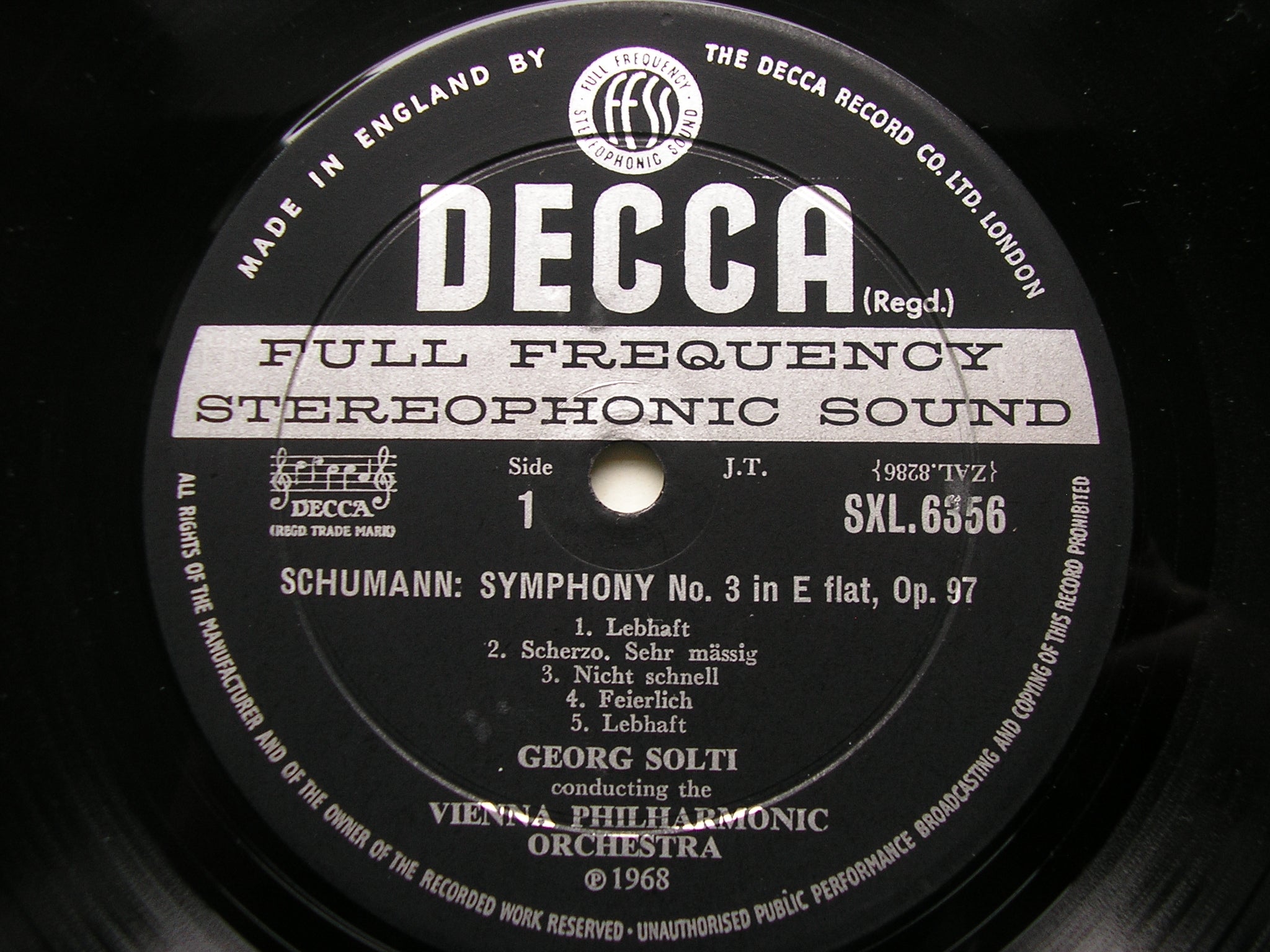 SXL 6356 SCHUMANN: SYMPHONIES Nos. 3 & 4 SOLTI / VIENNA PHILHARMONIC