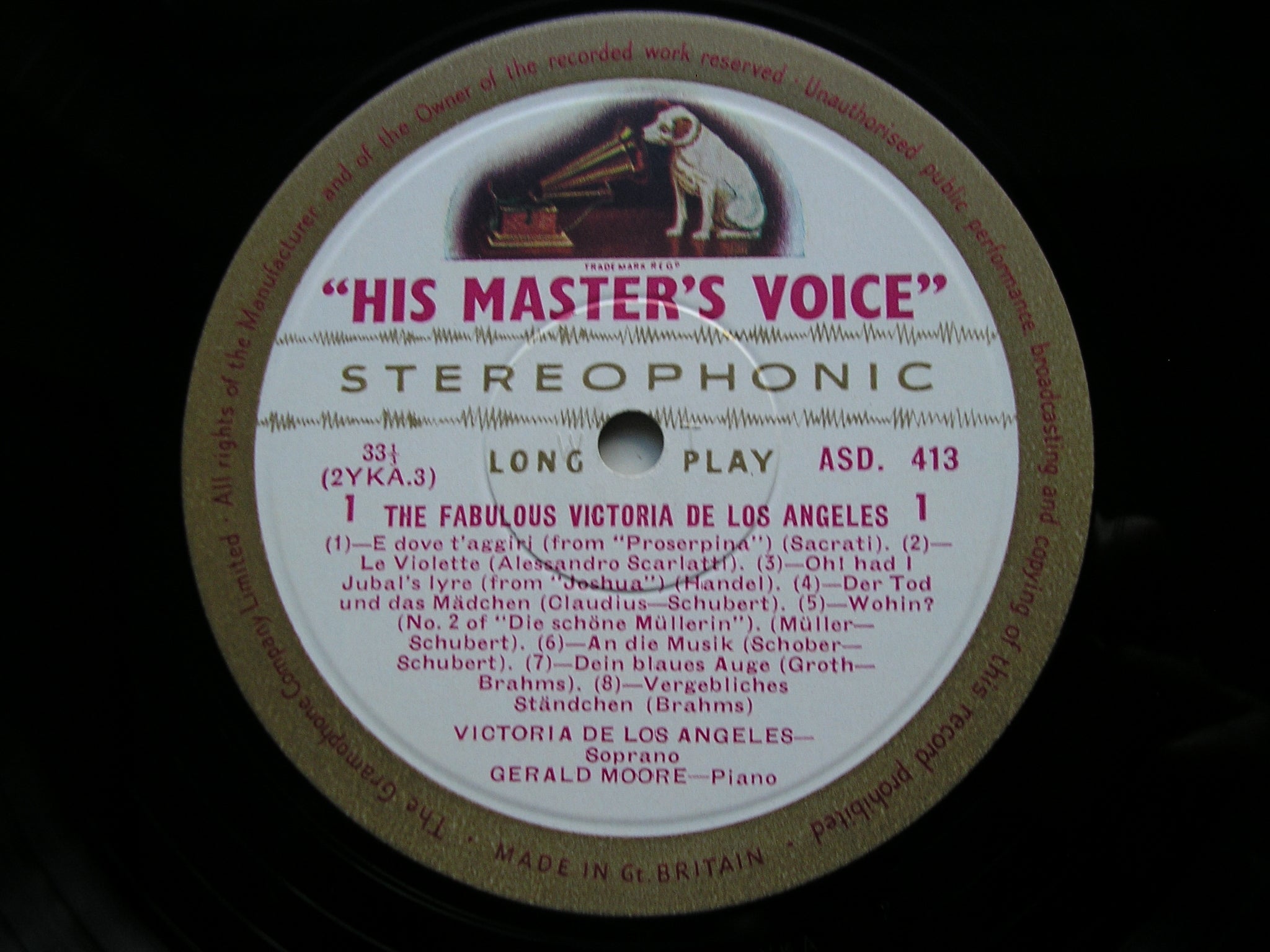 THE FABULOUS VICTORIA DE LOS ANGELES    SONG RECITAL WITH GERALD MOORE     ASD 413