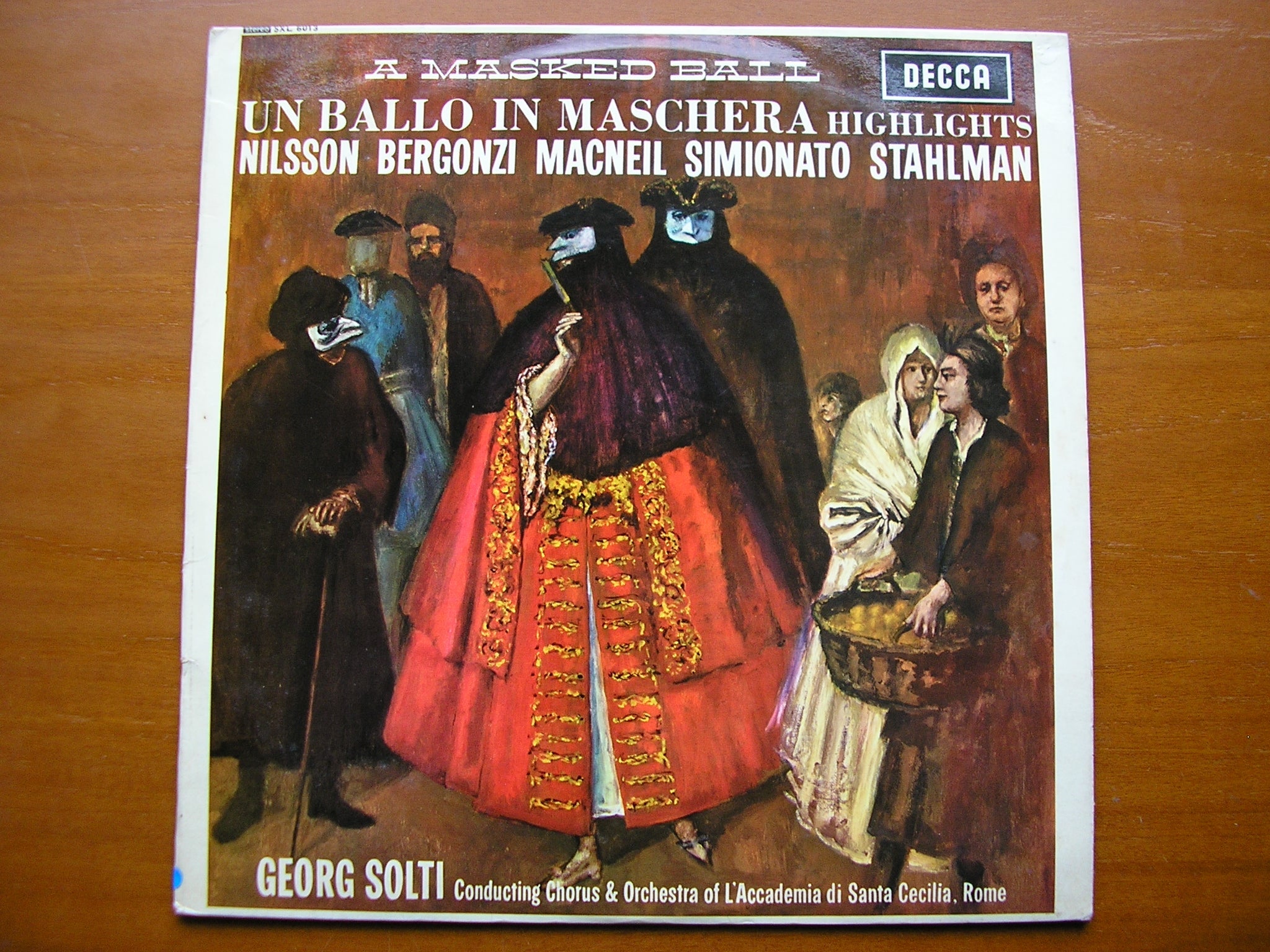 SXL 6013  VERDI: UN BALLO IN MASCHERA      BERGONZI / NILSSON / MACNEIL / SANTA CECILIA / SOLTI      ED1