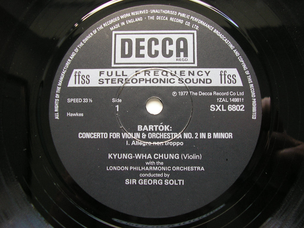 SXL 6802 BARTOK: VIOLIN CONCERTO No. 2 CHUNG / LONDON PHILHARMONIC / SOLTI