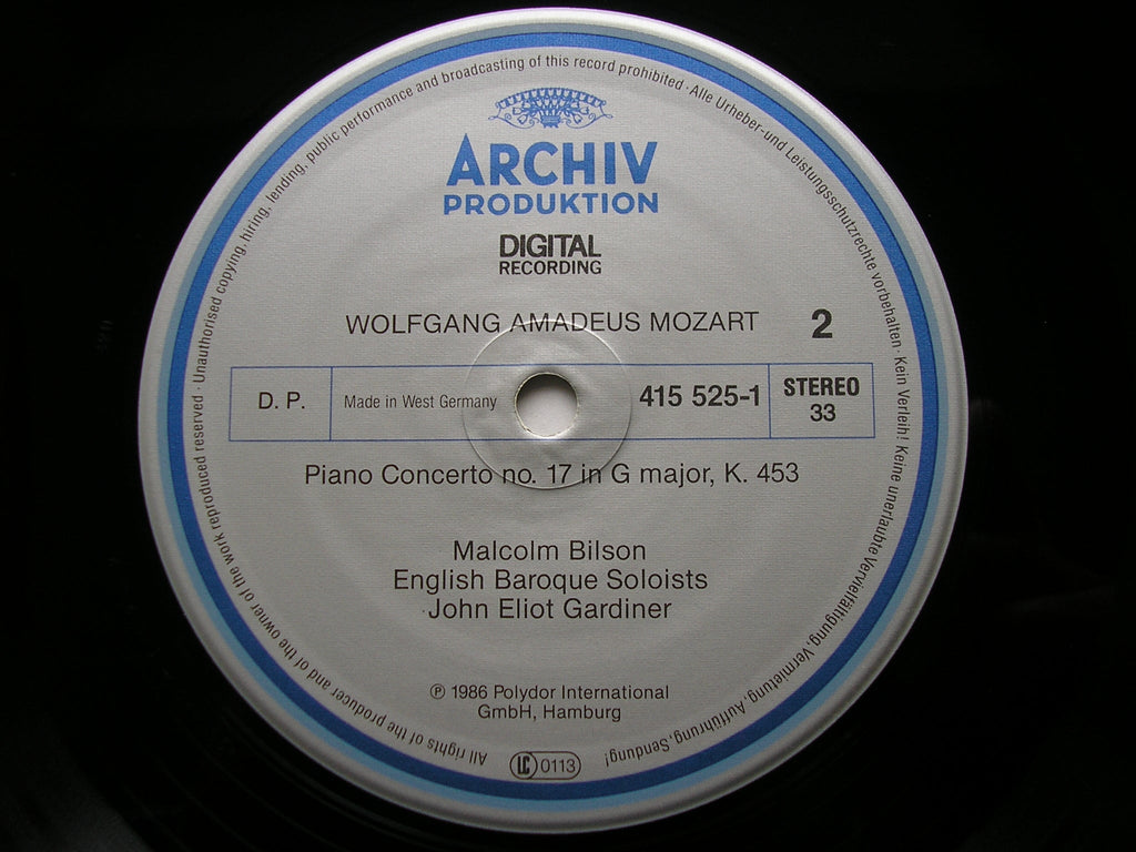 MOZART: THE PIANO CONCERTOS     MALCOLM BILSON / ENGLISH BAROQUE SOLOISTS / GARDINER     DG ARCHIV    8 LP + 2 CD