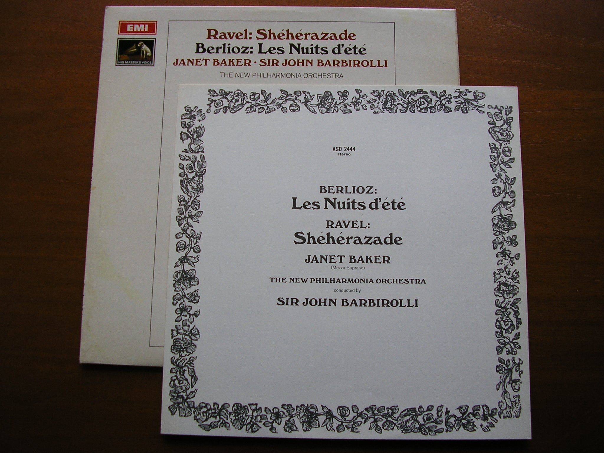 BERLIOZ: LES NUITS D'ETE / RAVEL: SHEHERAZADE JANET BAKER / NEW PHILHARMONIA / SIR JOHN BARBIROLLI      ASD 2444