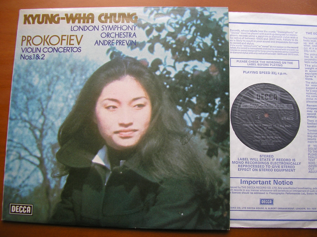SXL 6773 PROKOFIEV: VIOLIN CONCERTOS Nos. 1 & 2 KYUNG WHA CHUNG / LONDON SYMPHONY / ANDRE PREVIN