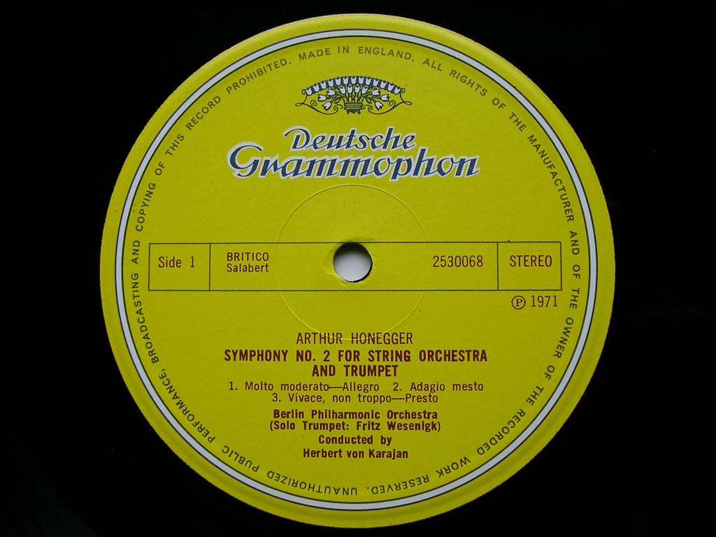 HONEGGER: SYMPHONIES Nos. 2 & 3      KARAJAN / BERLIN PHILHARMONIC    2530 068