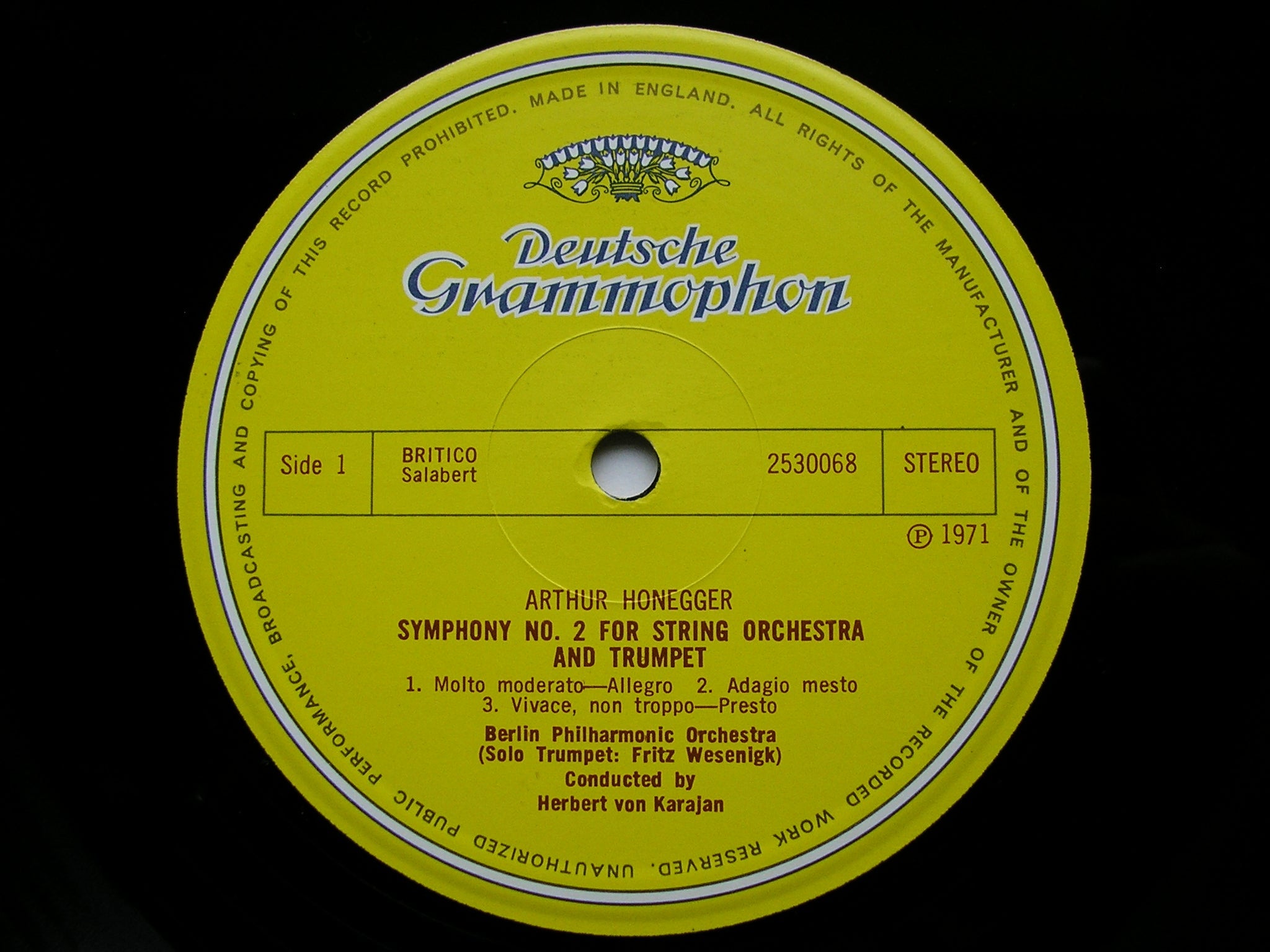 HONEGGER: SYMPHONIES Nos. 2 & 3      KARAJAN / BERLIN PHILHARMONIC    2530 068