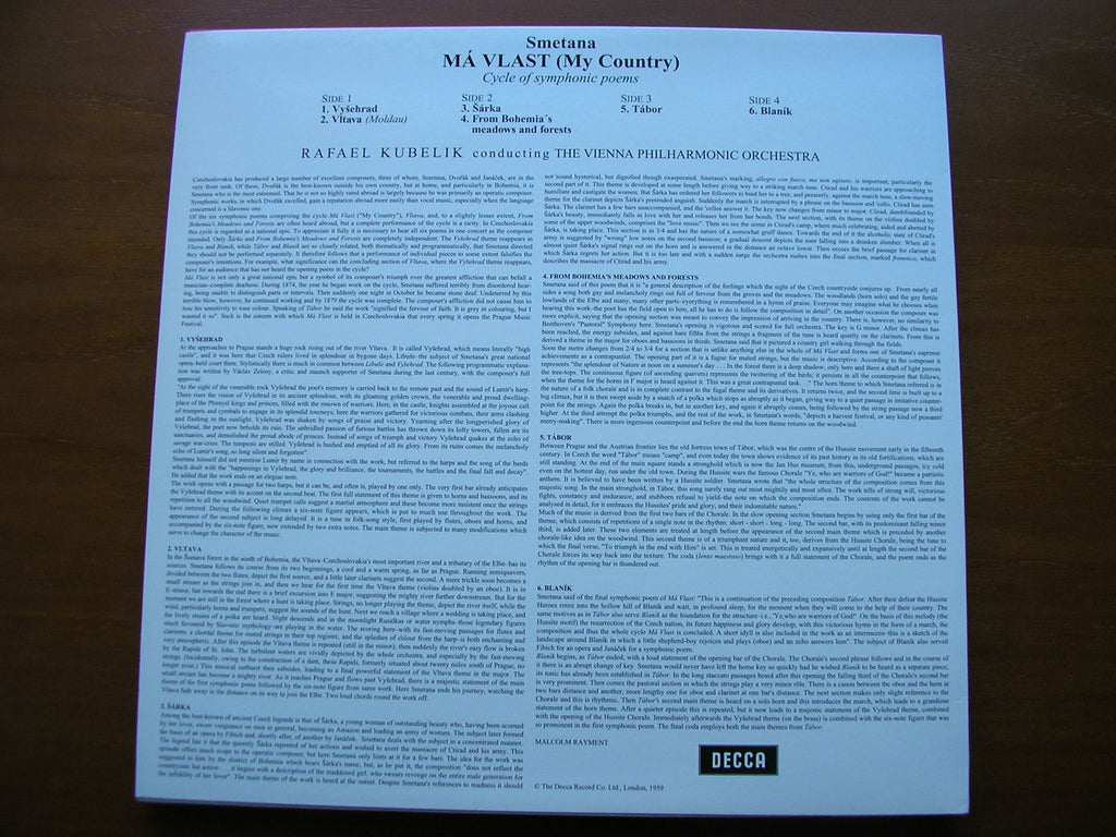 SXL 2064 / 5 SMETANA : MA VLAST KUBELIK / VIENNA PHILHARMONIC ORCHESTRA