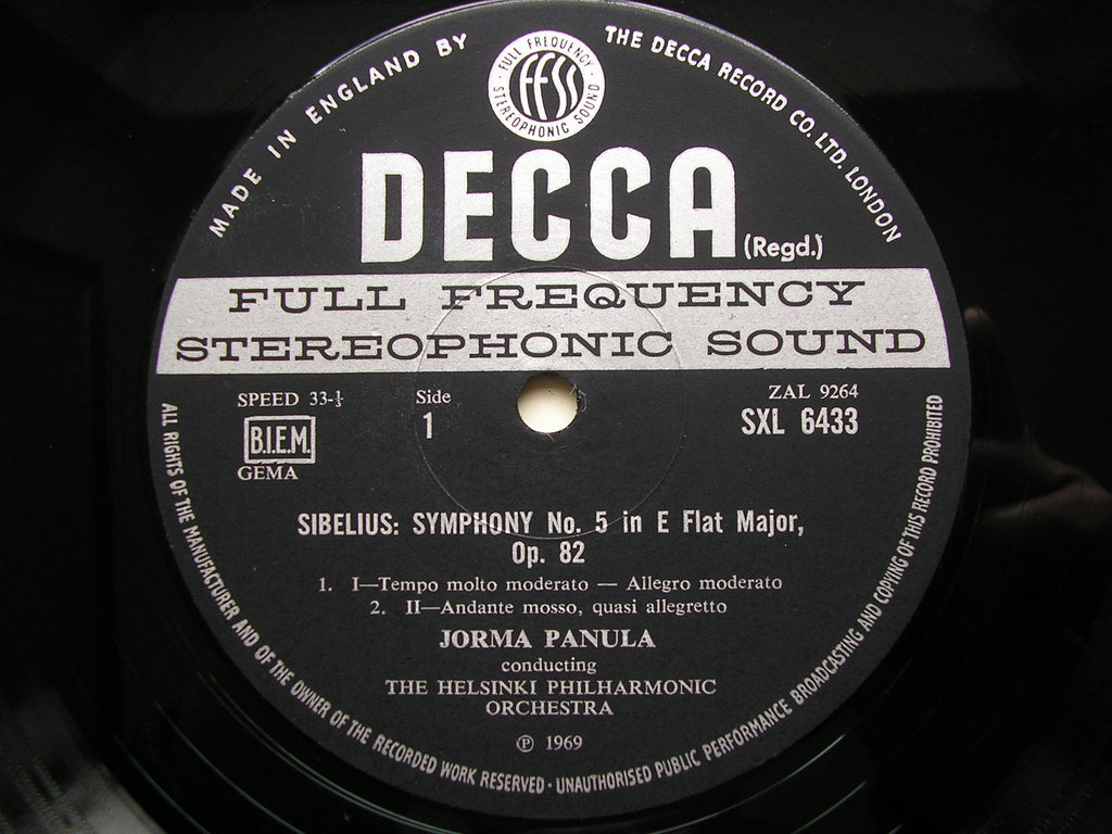 SXL 6433 SIBELIUS: SYMPHONY No. 5 / RAUTAVAARA: REQUIEM IN OUR TIME     PANULA / HELSINKI PHILHARMONIC     ED3