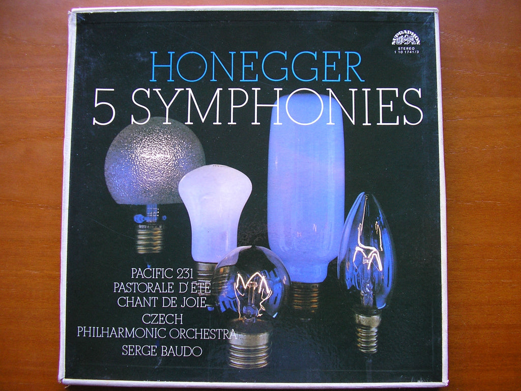HONEGGER: THE FIVE SYMPHONIES / PACIFIC 231 / PASTORALE D'ETE / CHANT DE JOIE     BAUDO / CZECH PHILHARMONIC     3LP    110 1741-3