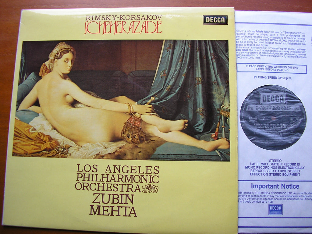 RIMSKY-KORSAKOV: SCHEHERAZADE      MEHTA / LOS ANGELES PHILHARMONIC     SXL 6731