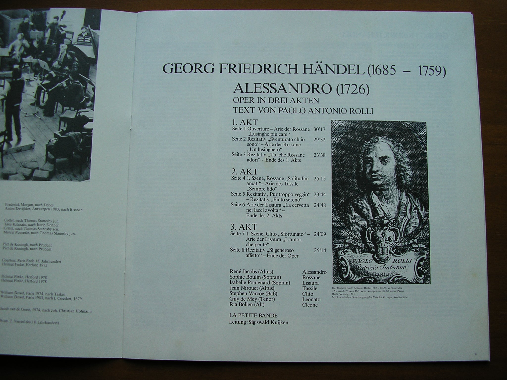 HANDEL: ALESSANDRO (1726)     SOLOISTS / LA PETITE BANDE / KUIJKEN    4LP     16 9537
