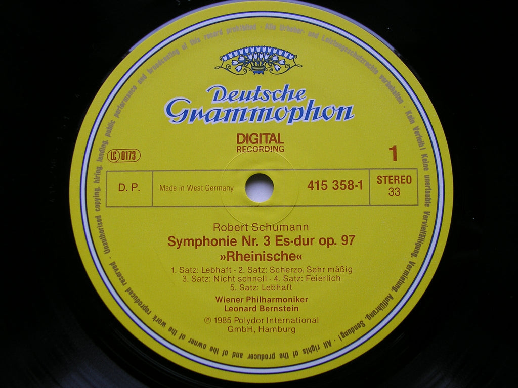 SCHUMANN: SYMPHONY No. 3 / PIANO CONCERTO     FRANTZ / VIENNA PHILHARMONIC / BERNSTEIN     415 358
