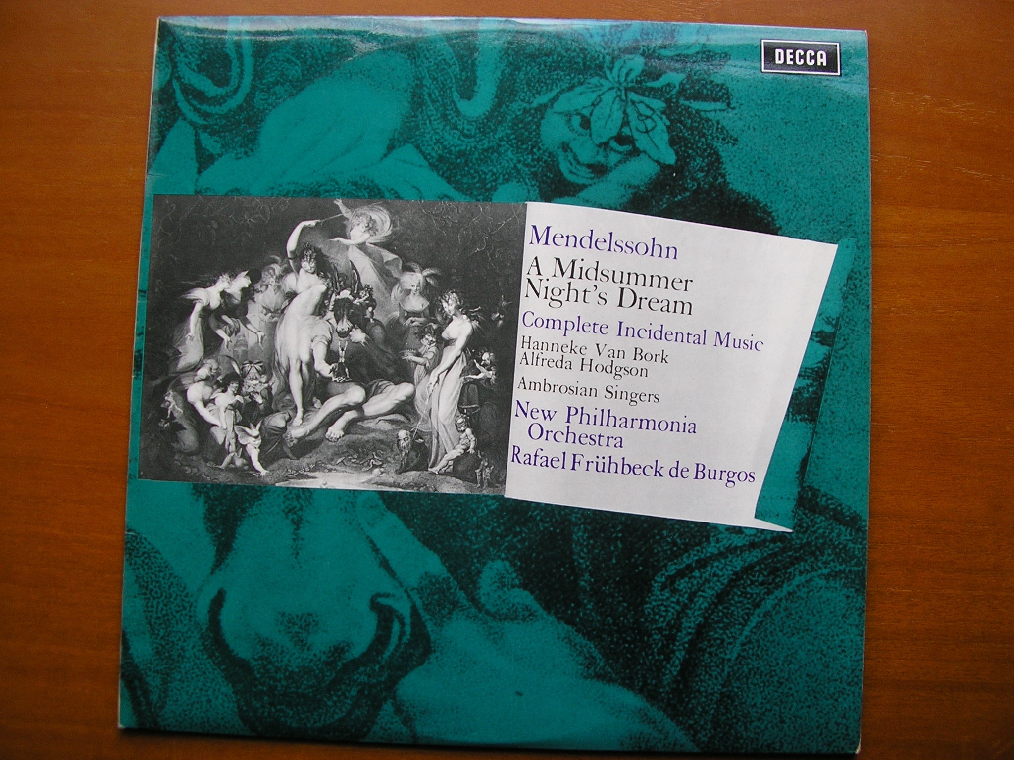 SXL 6404 MENDELSSOHN: A MIDSUMMER NIGHT'S DREAM     SOLOISTS / NEW PHILHARMONIA / DE BURGOS      ED3