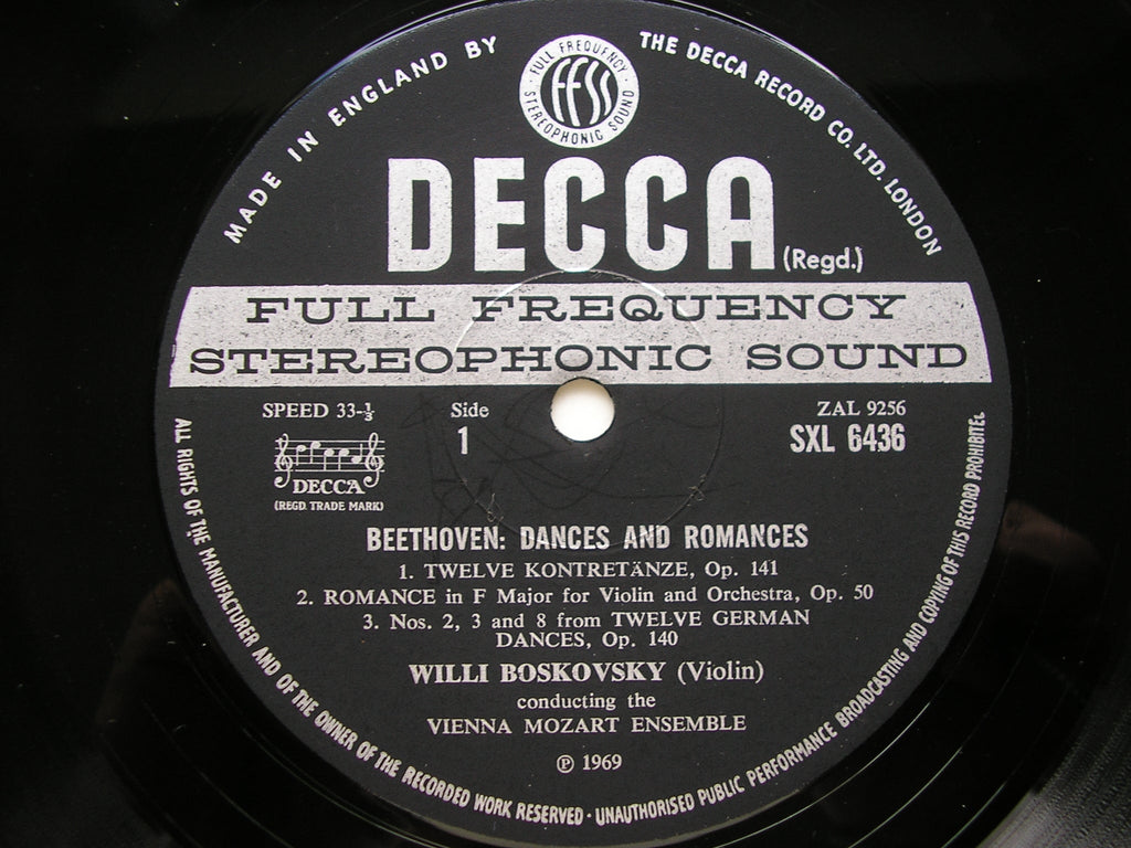SXL 6436 BEETHOVEN: DANCES & ROMANCES     BOSKOVSKY / VIENNA MOZART ENSEMBLE    ED3