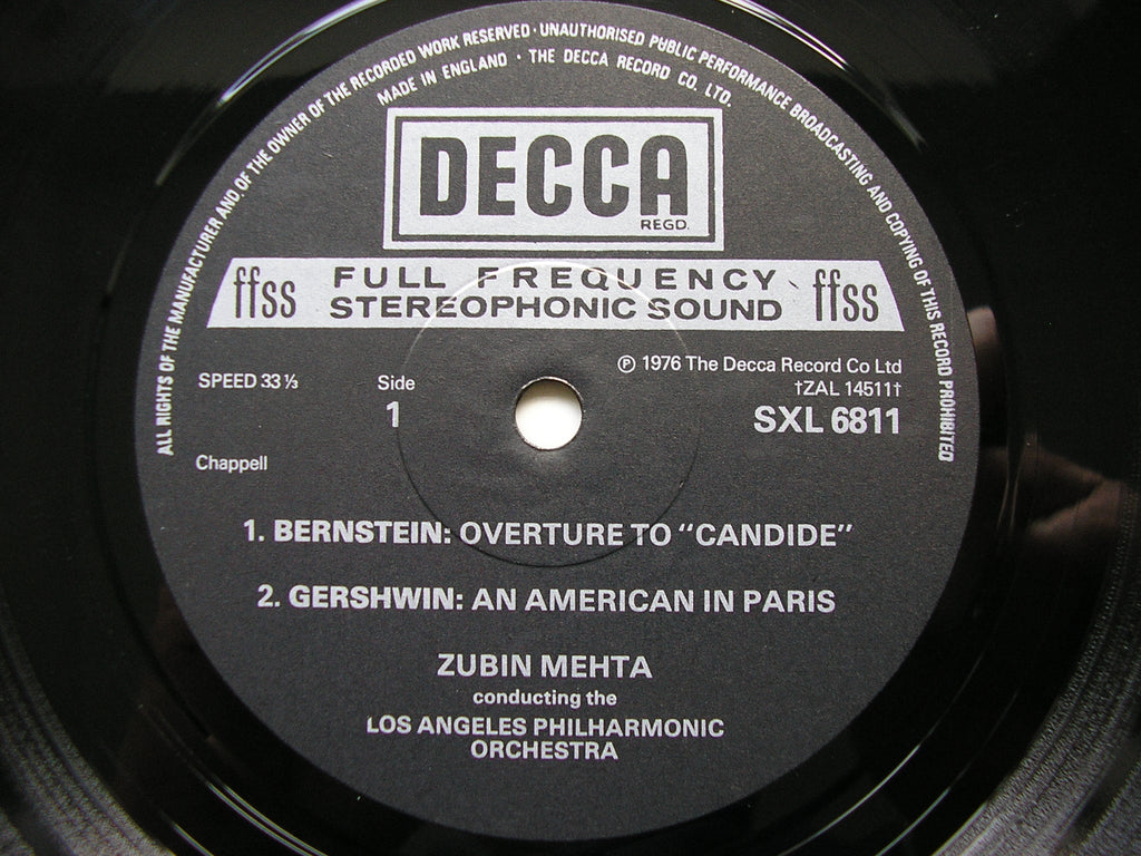 BERNSTEIN / COPLAND / GERSHWIN: ORCHESTRAL WORKS       MEHTA / LOS ANGELES PHILHARMONIC    SXL 6811