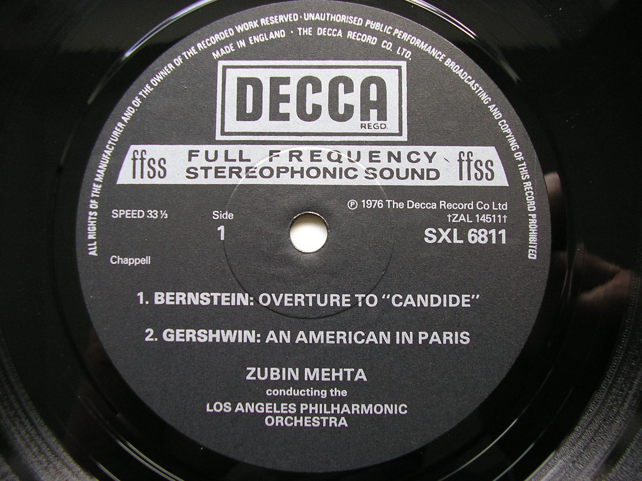 BERNSTEIN / COPLAND / GERSHWIN: ORCHESTRAL WORKS       MEHTA / LOS ANGELES PHILHARMONIC    SXL 6811