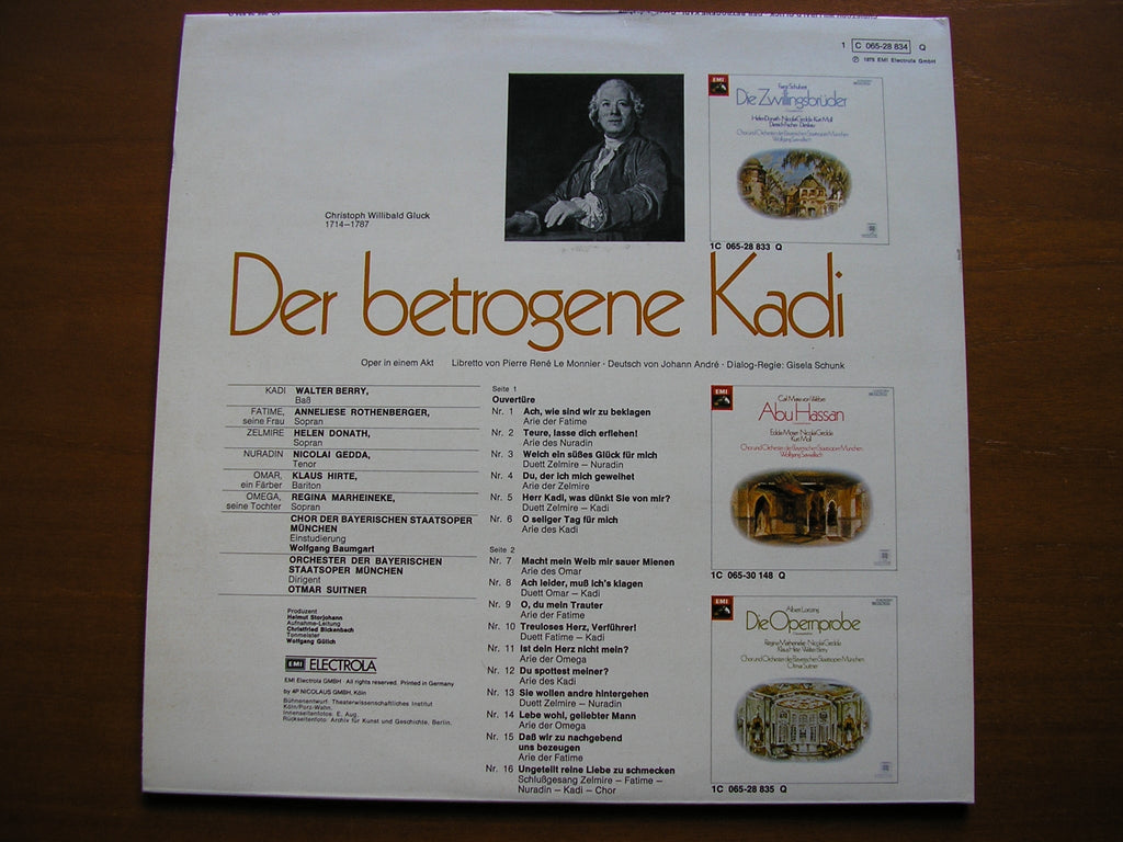 GLUCK: LE CADI DUPE  (1761)       SOLOISTS / BAVARIAN STATE OPERA / SUITNER      065-28 834
